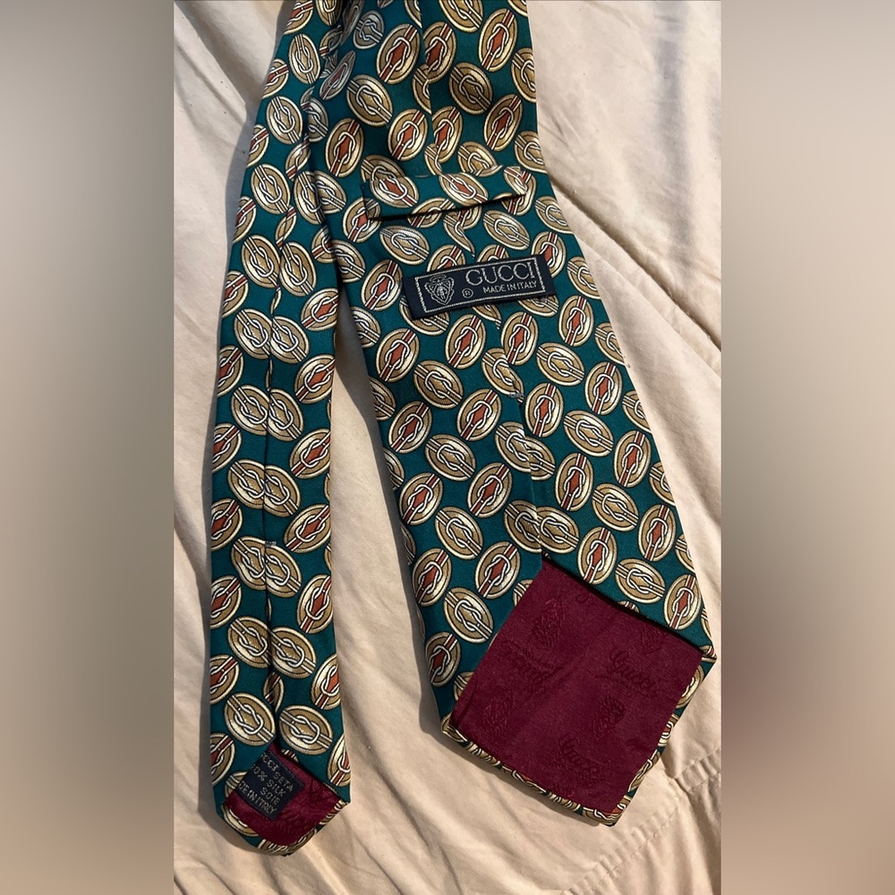 Vintage GUCCI Italy Authentic 100% Silk Neck Tie - Picture 3 of 4